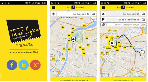 application taxi lyon taxi lyon