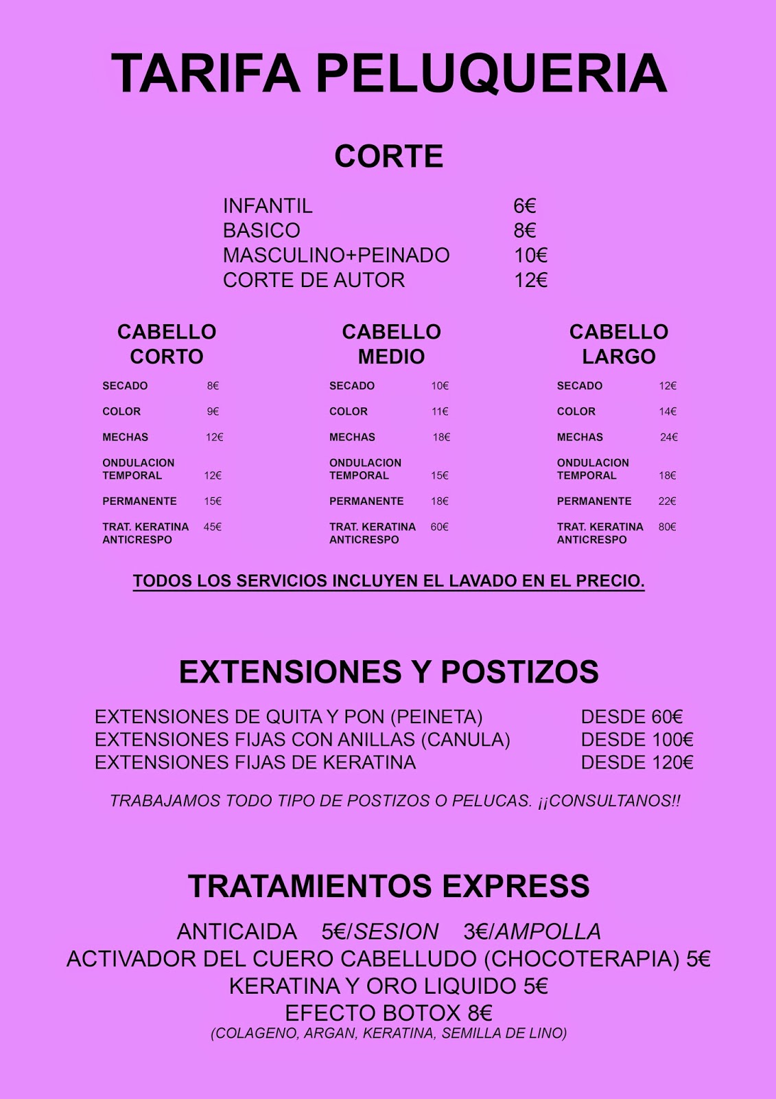 Convenio Peluquería Y Estética 2021 Galicia Nadia Guijarro: TARIFAS PELUQUERIA / ESTETICA