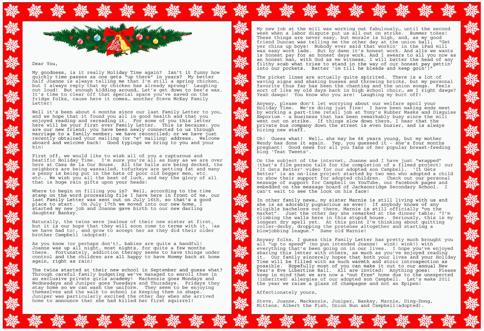 Good Day, Regular People: Holiday Letter Discussion