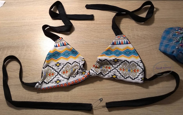 Dwuczęściowy strój kąpielowy DIY szycie stanika bikini - Adzik tworzy
