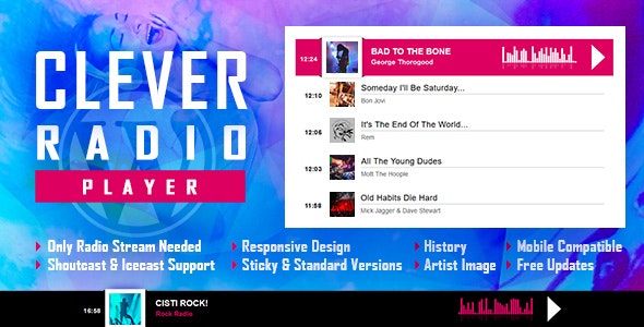 CLEVER - HTML5 Radio Player With History - Shoutcast and Icecast