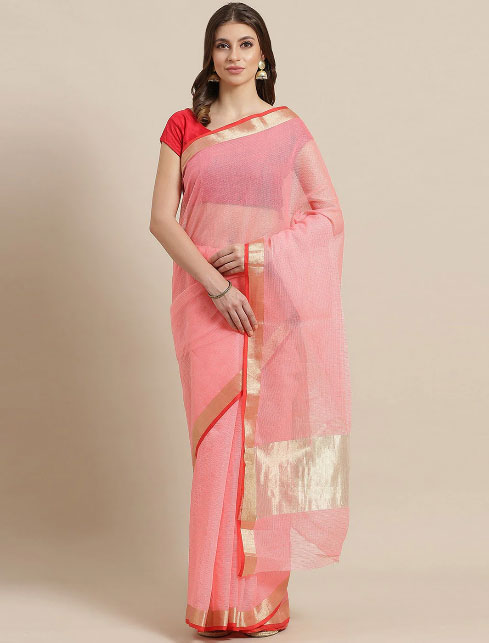 Pink-Woven-Traditional-Saree
