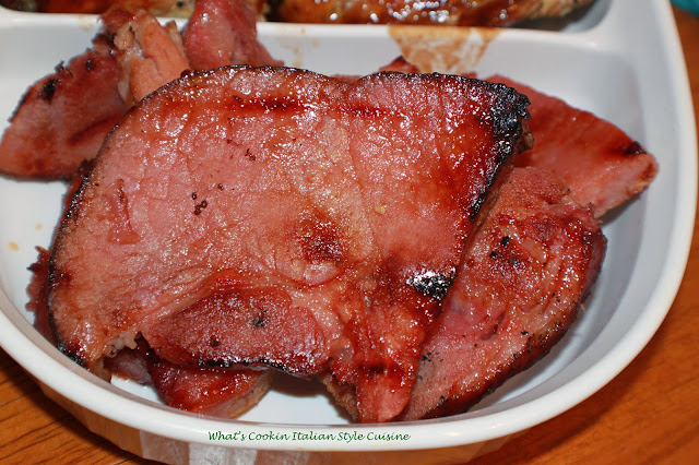 this is a marinade for ham steaks, spiral ham glaze or any kind of pork you will smoke, grill or bake