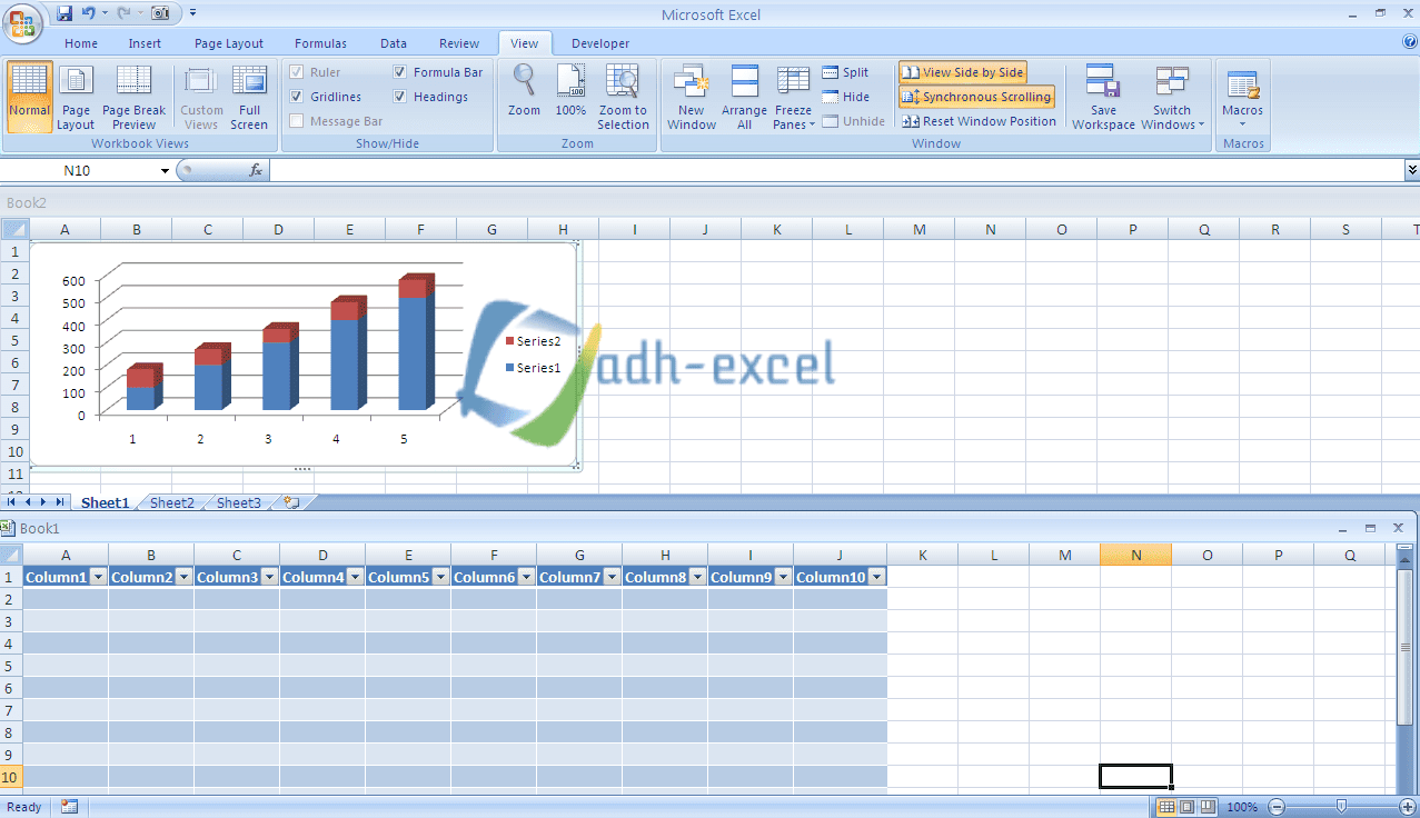 Menampilkan Dua File Excel Atau Lebih Secara Bersamaan Dalam Satu Layar Komputer Dengan Menu View Side By Side Adhe Pradiptha
