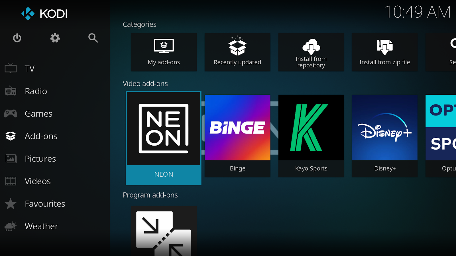 NEON Kodi Addon
