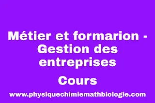 Cours de Métier et Formation – Gestion des Entreprises PDF