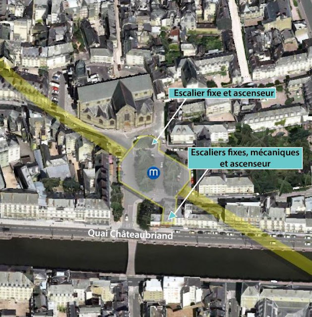 L'emprise du chantier de la Place Saint-Germain - Infographie SEMTCAR