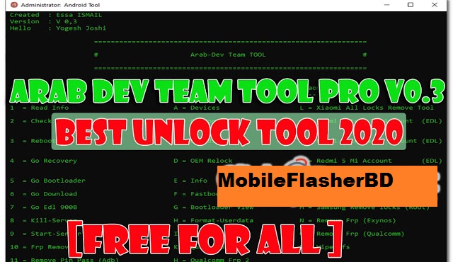 Download Arab Dev Team Tool Pro v0.3 [Best Unlock Tool 2020] Free Download For All By Jonaki telecom