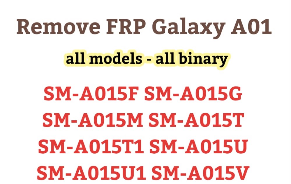 تخطي حساب جوجل Galaxy A01 او a015 كل الموديلات والحمايات