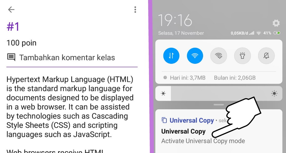 Cara Copy/Menyalin Teks Langsung dari Aplikasi Google