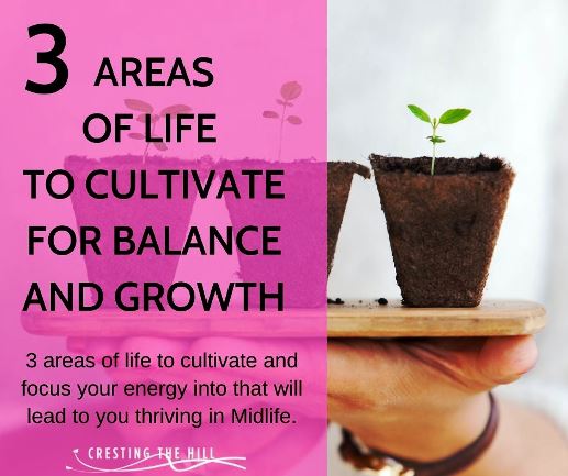 3 areas of life to cultivate and focus your energy into that will lead to you thriving in Midlife.