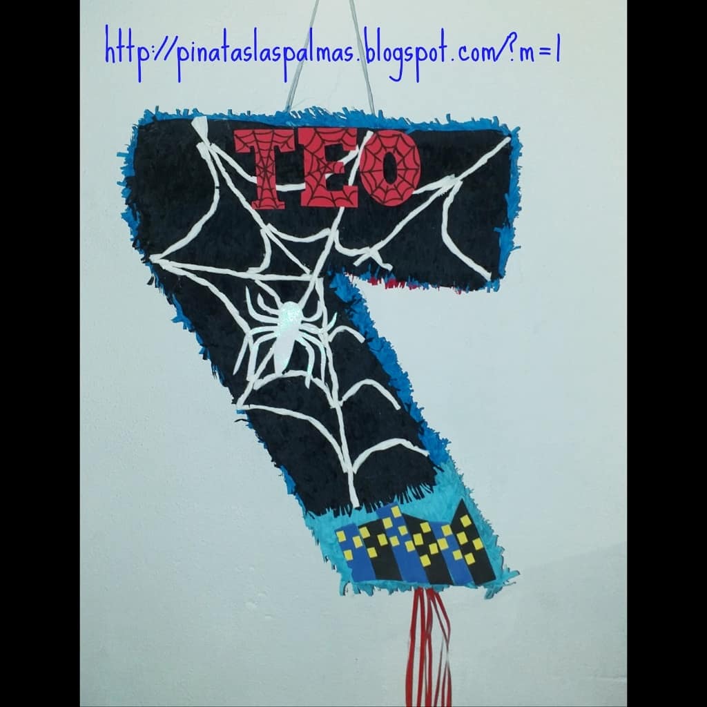 Piñata Número 7 Temática Spiderman 🕷️