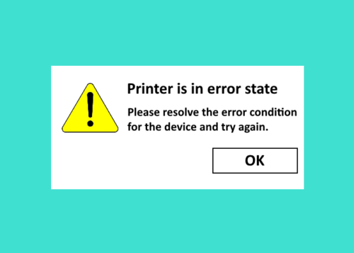 เครื่องพิมพ์อยู่ในสถานะผิดพลาด