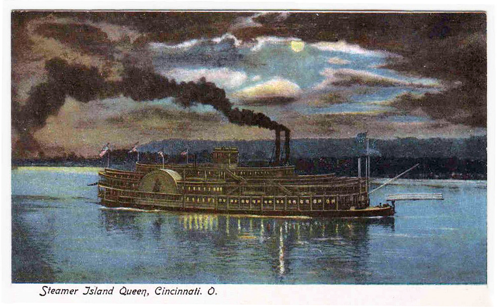 transpress nz Paddle steamer 'Island Queen', Cincinnati, Ohio, 1900s