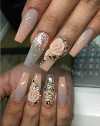 nail coffin elegant nails rhinestones glitter checopie fade rock help bling nagels related rhinestone arts flowers nailartconnect afkomstig