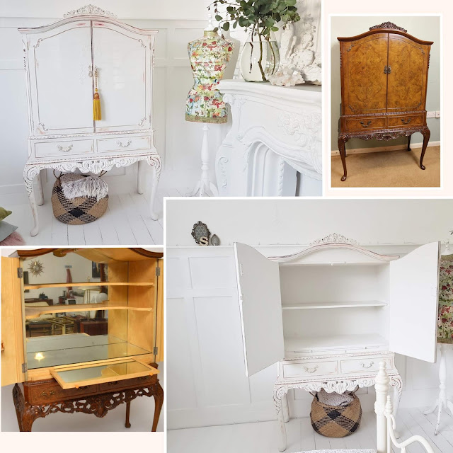 JiggleMaWiggle Antique Burr Walnut Cocktail upcycle.