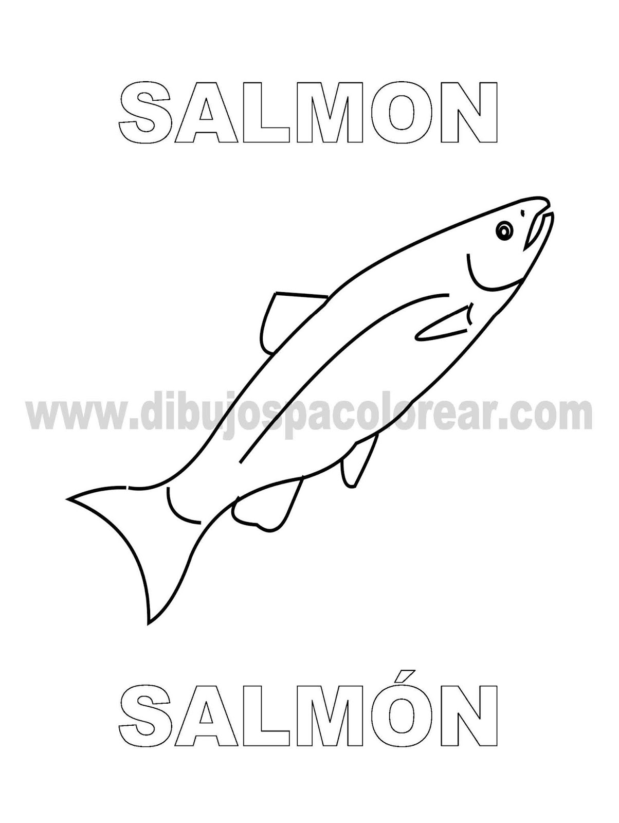 Dibujos Inglés Español con S Salmon Salmon