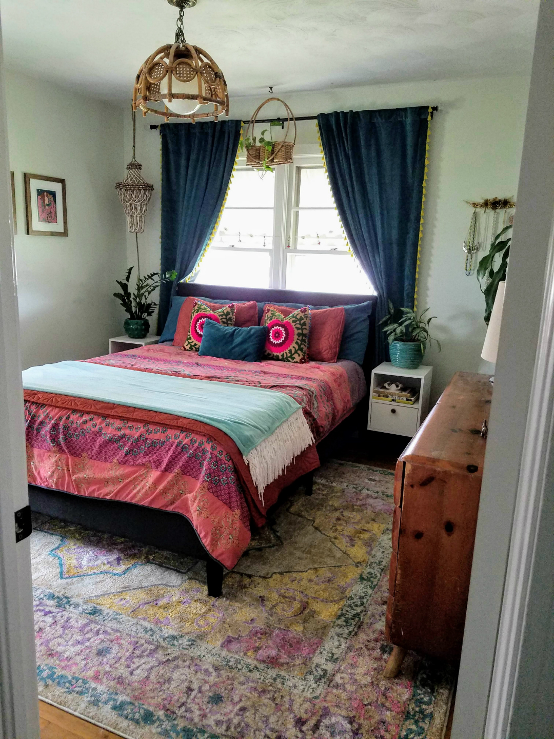 A Warm Color Palette Boho Small Bedroom Space - Design By TheBohoAbode