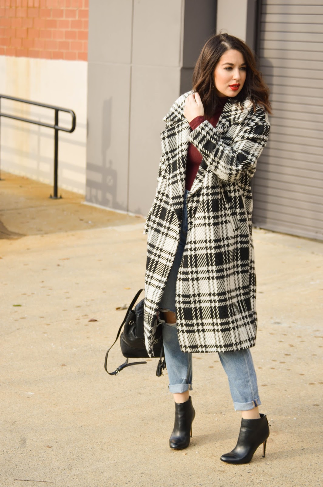 Rosy Outlook: Styling a Checkered Coat