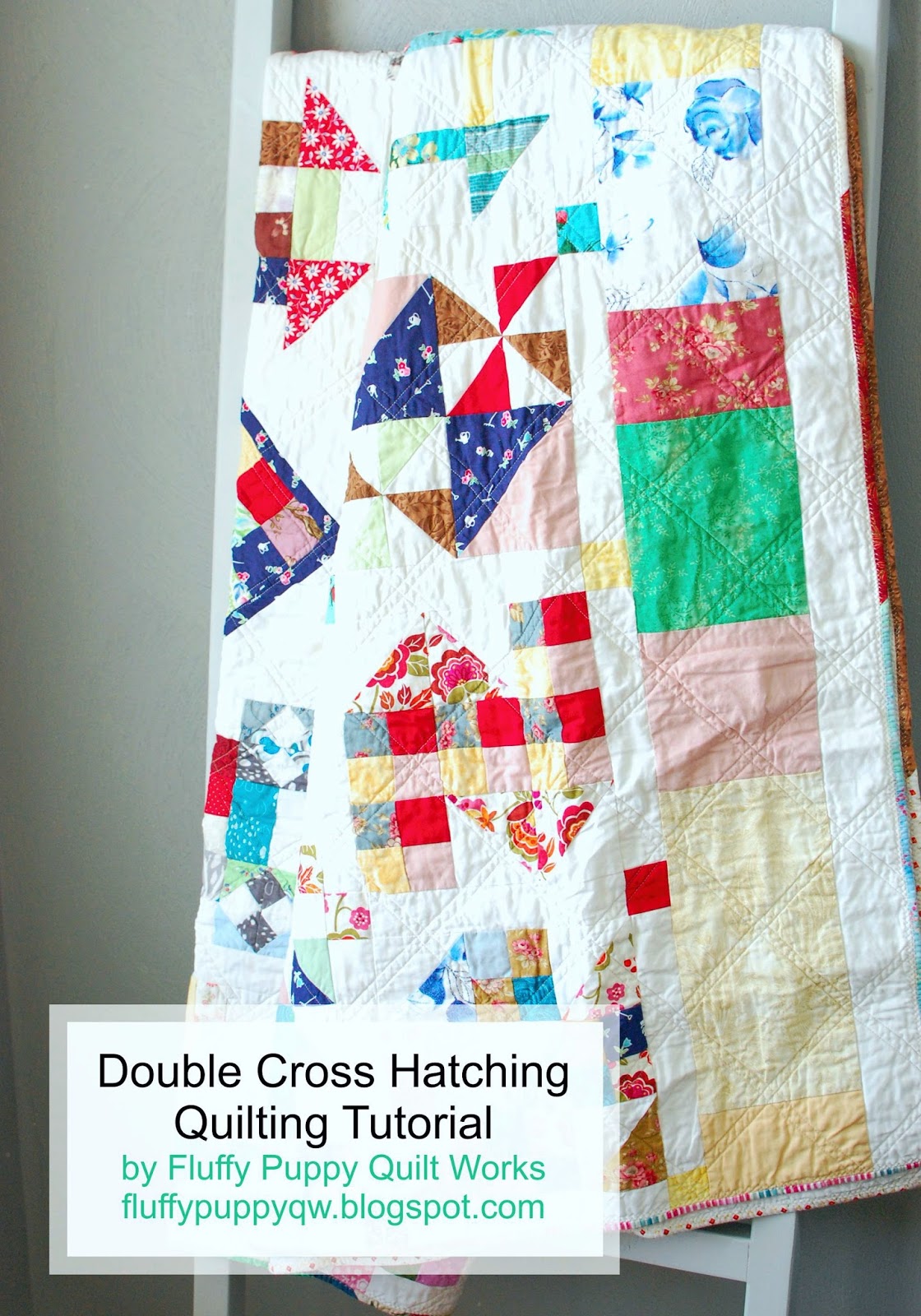 Fluffy Puppy Quilt Works Straight Line Quilting Tutorial Double Cross