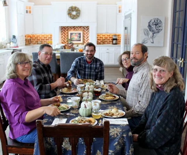 Family gathered around the table