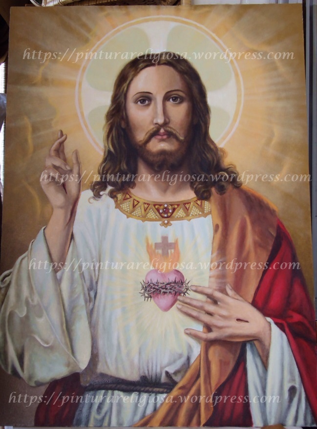 ARTE SACRO Pintura Religiosa Sagrado Corazón