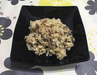 Rice with mushrooms and bacon in CrockPot