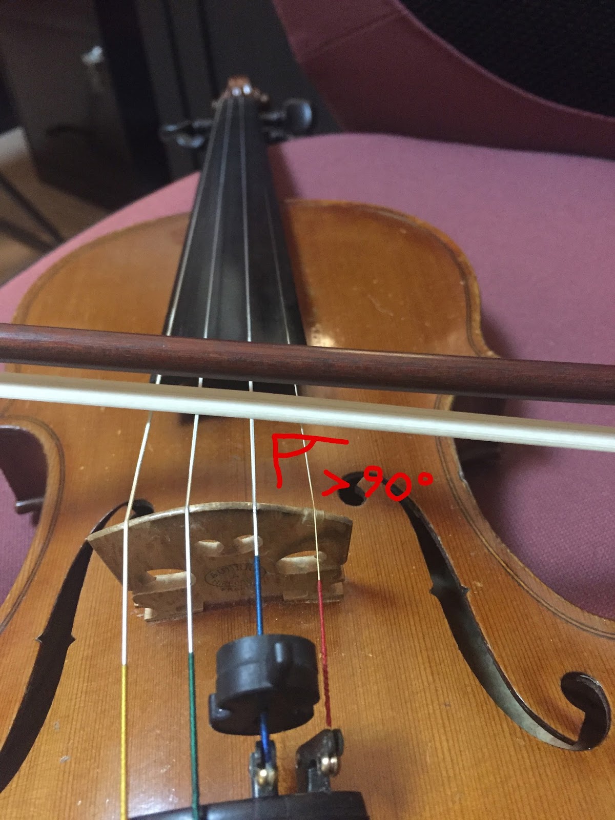 Brooklyn Violin Lessons Simple fact Optical illusion on the bow angle