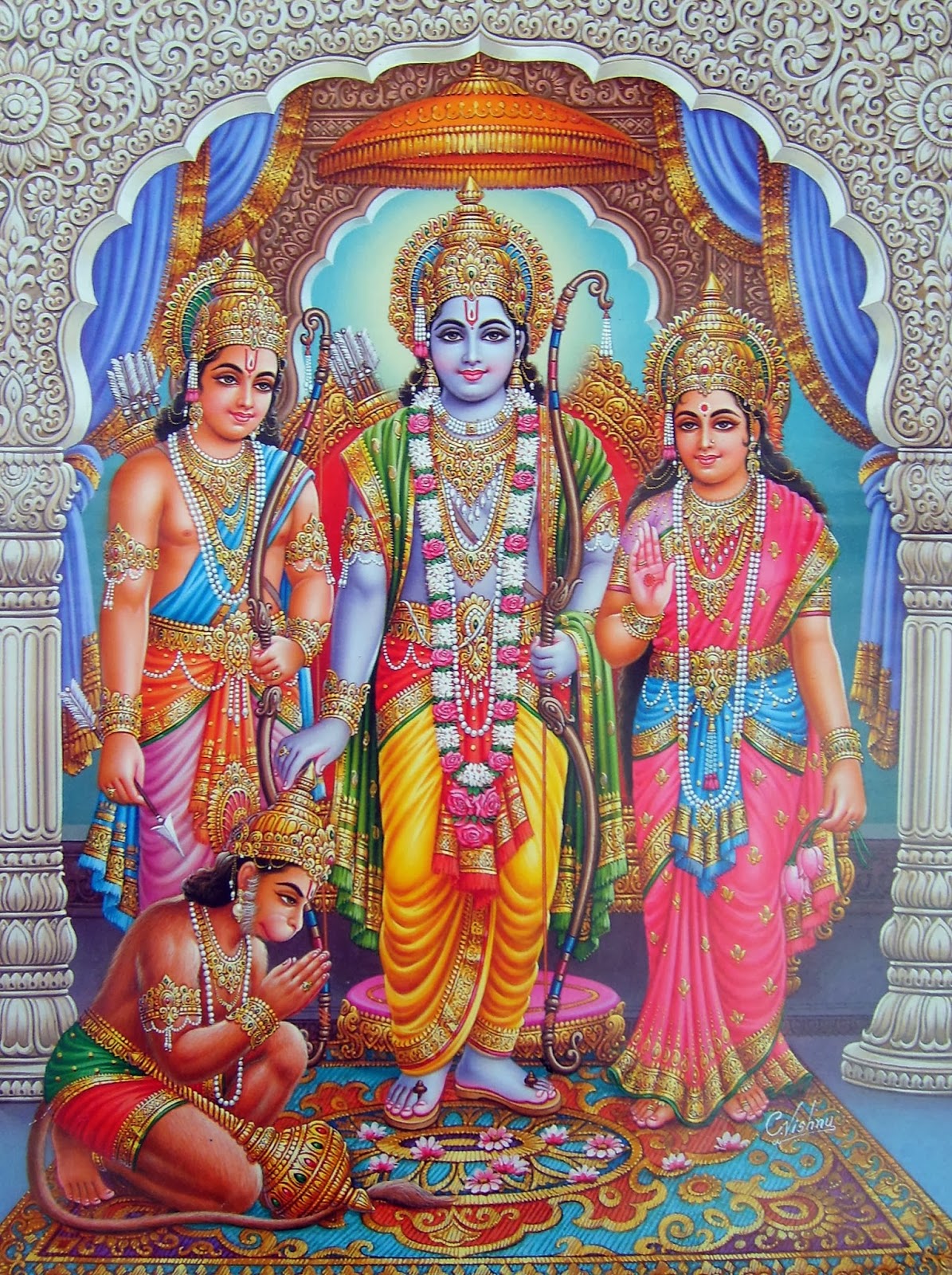 Rama and Lakshmana Sita Hanuman