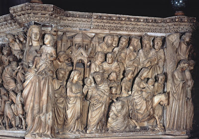 Pulpito di Nicola Pisano a Siena: Presentazione al Tempio