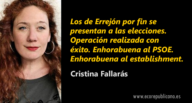 Cristina Fallarás carga contra la candidatura de Más Madrid 