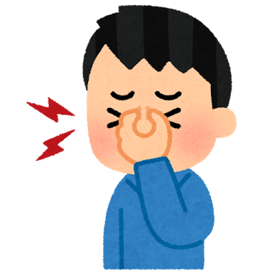 眼精疲労のイラスト（男性）