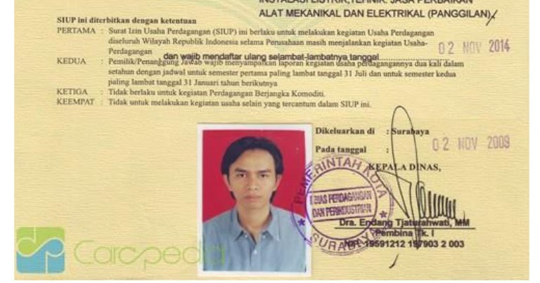 Contoh Surat Izin Perdagangan Siup Mikro Kecil Menengah