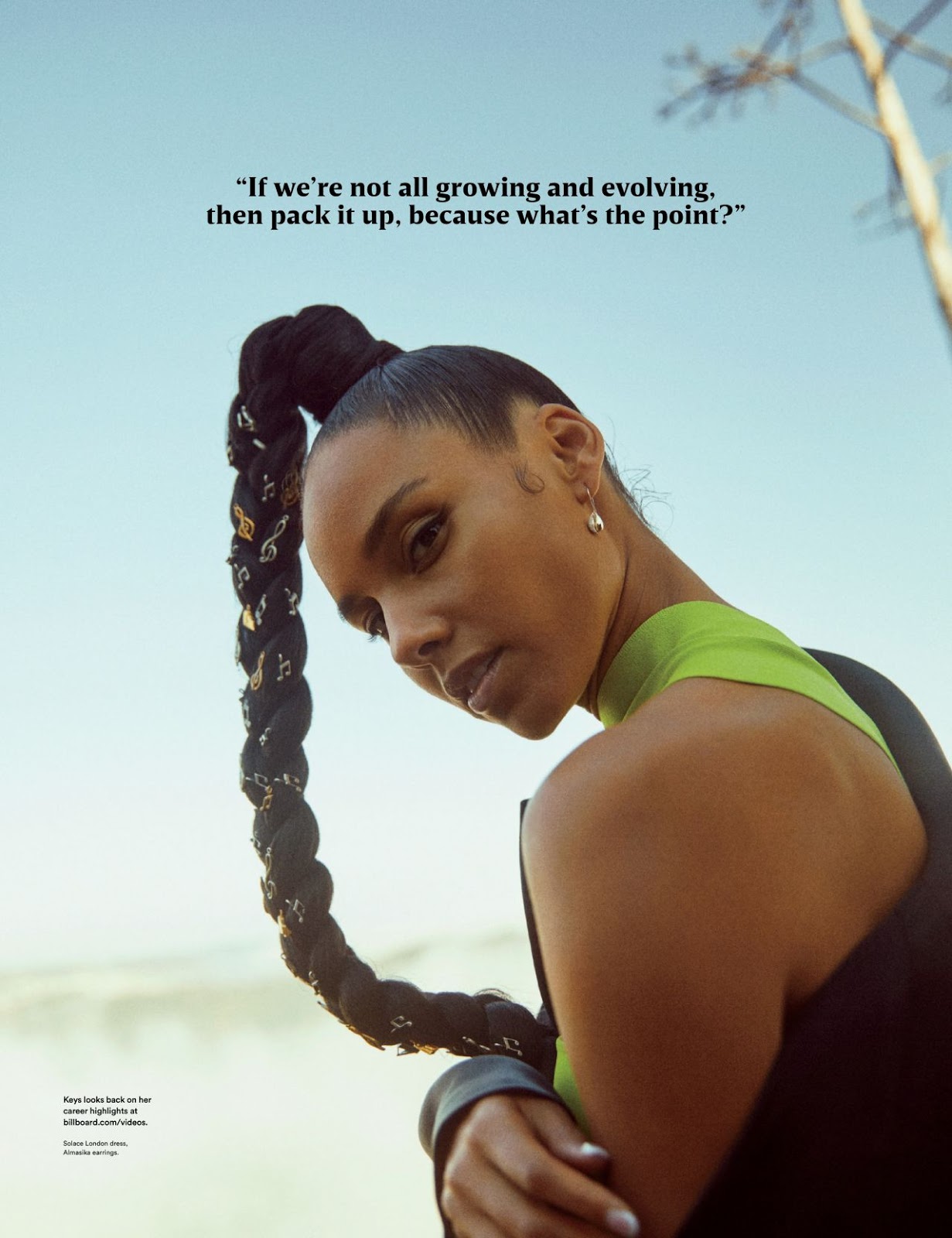 Alicia Keys features on the cover of Billboard Magazine; talks about