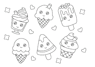 דף צביעה של גלידות וארטיקים