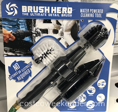 Quickly give your car's wheels a good cleaning with the Brush Hero Water Powered Cleaning Tool
