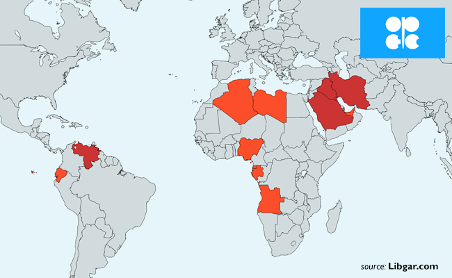 Peta Negara-negara Anggota OPEC