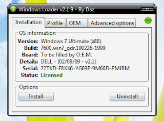 windows 7 loader activator 2.0.9 by daz x86/x64