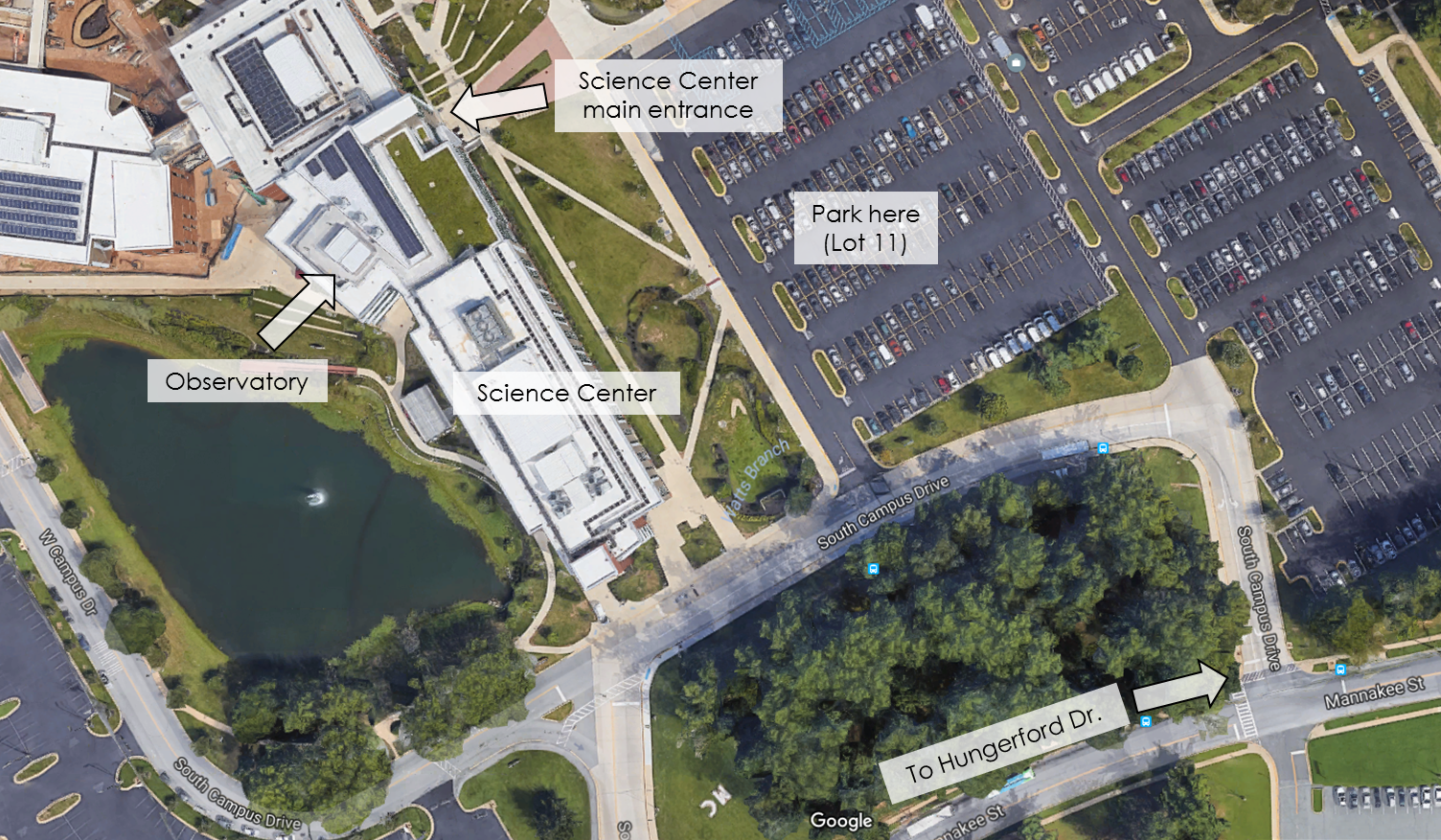 Montgomery College Observatory Directions