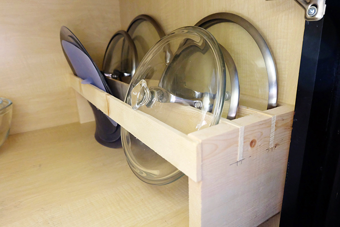 Pots and Pan Lid Organizer for 15 Base Cabinet - MK Remodeling