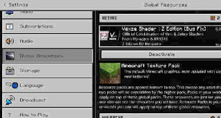 Deactivate A Shader In Minecraft PE