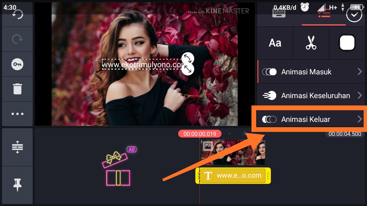 cara membuat video tulisan dengan kinemaster
