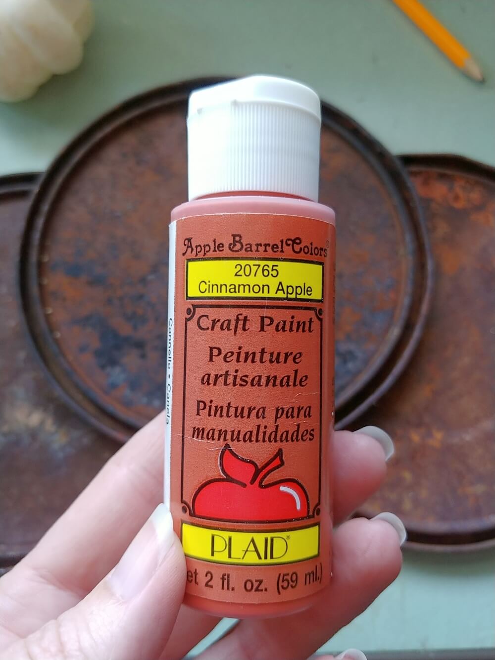 Rusty Paint Can Lid Pumpkins Little Vintage Cottage