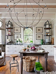 french country kitchen kitchens cottage modern farm lighting rustic via chandelier cabinets stunning shelving open table market light south island