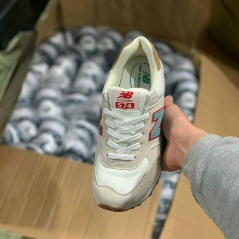 Giày thể thao sneaker nữ NB 574 Chữ Ghi Đỏ hàng cao cấp full box