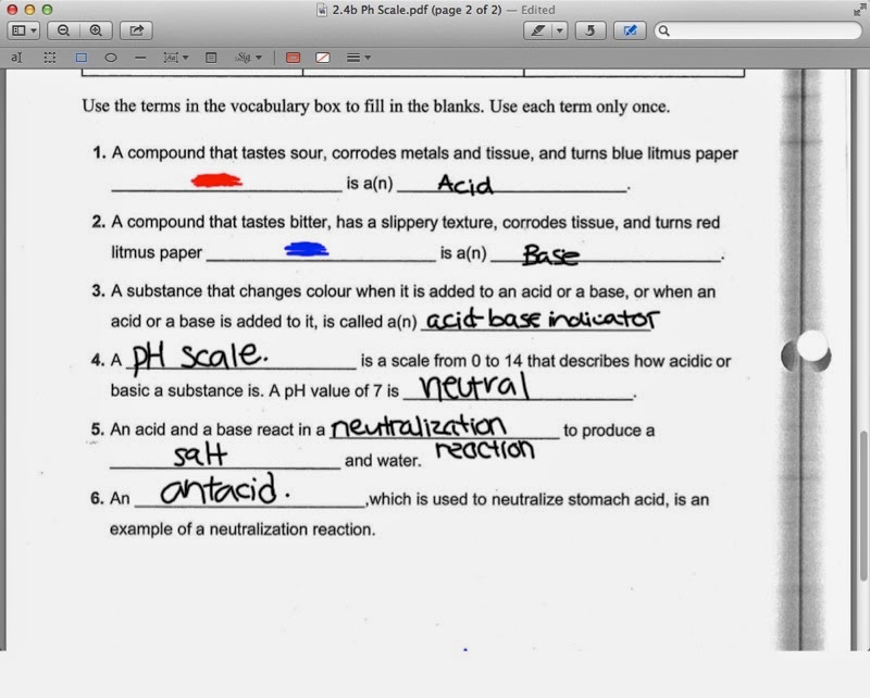 Grade 10 Applied Science Apr. 11 pH Scale