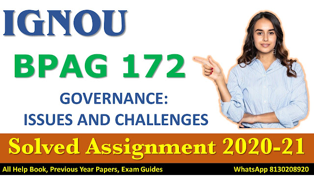 BPAG 172 Solved Assignment 2020-21, IGNOU Assignment, 2020-21, BPAG 172, Solved Assignment