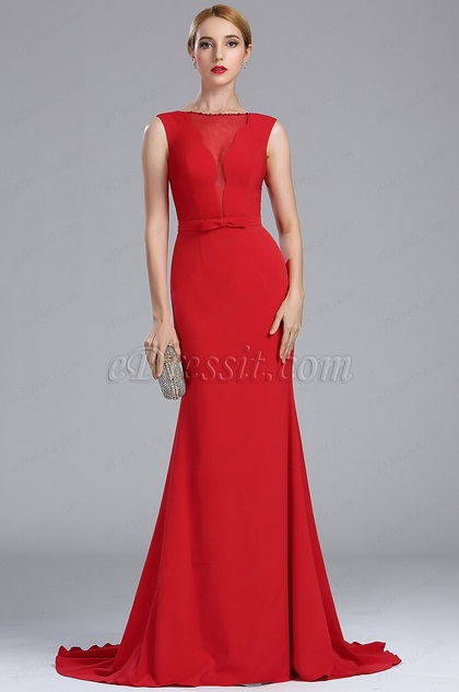 eDressit Elegant Red Long Mermaid Carpet Dress