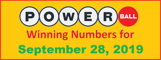 PowerBall Winning Numbers for Saturday, September 28, 2019