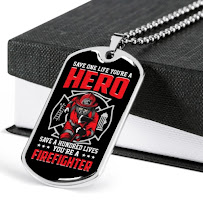 Firefighter And A Hero Necklace Stainless Steel